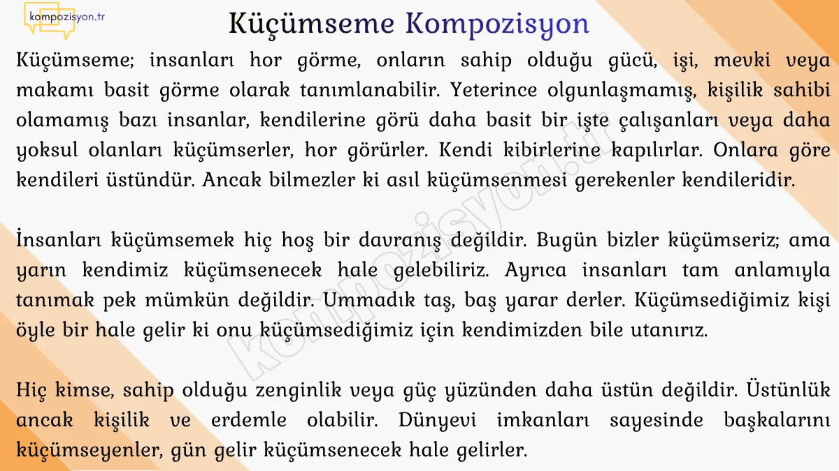 Kucumseme İle İlgili Kompozisyon