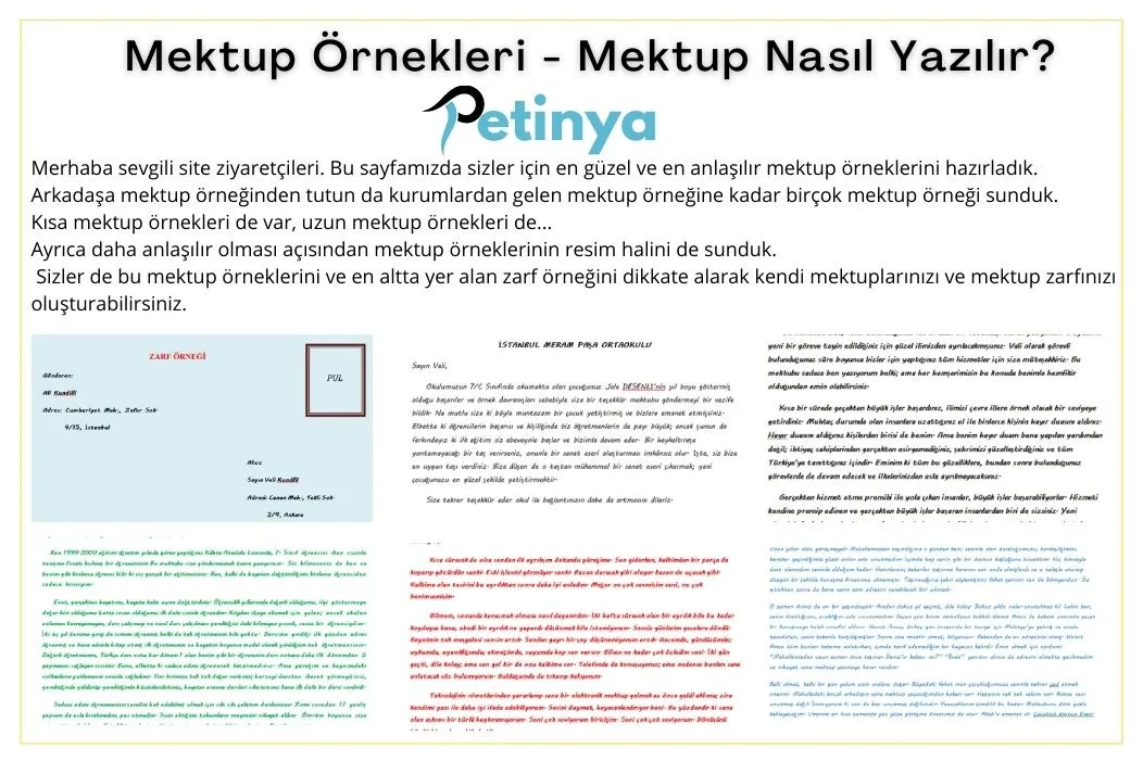 mektup ornekleri mektup nasil yazilir