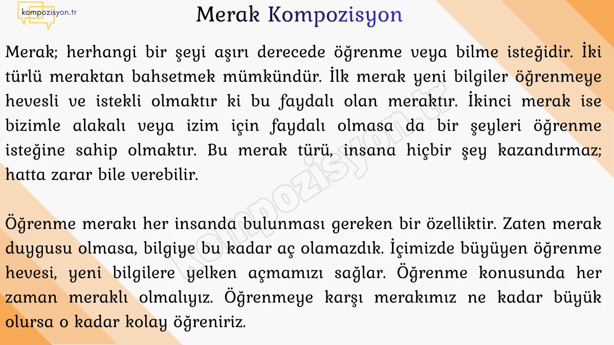 Merak İle İlgili Kompozisyon