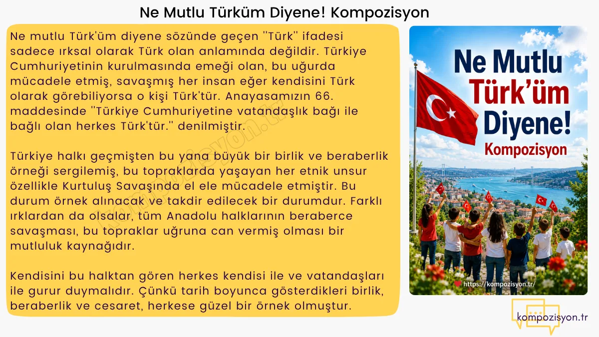 Ne Mutlu Turkum Diyene Kompozisyon