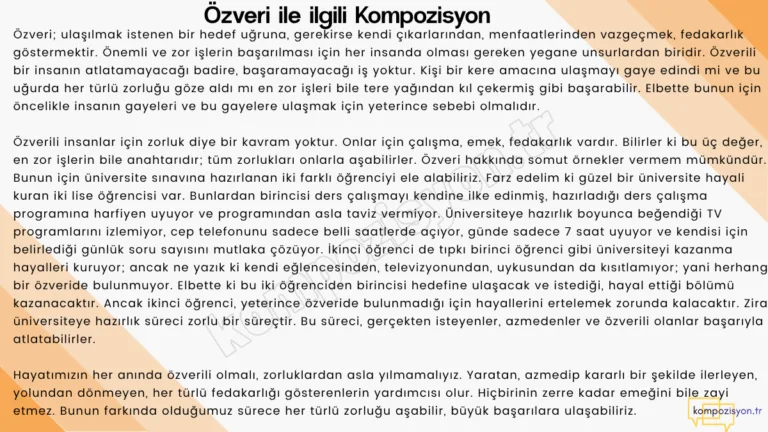 Özveri ile İlgili Kompozisyon