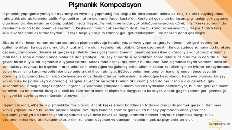 pismanlik ile ilgili kompozisyon