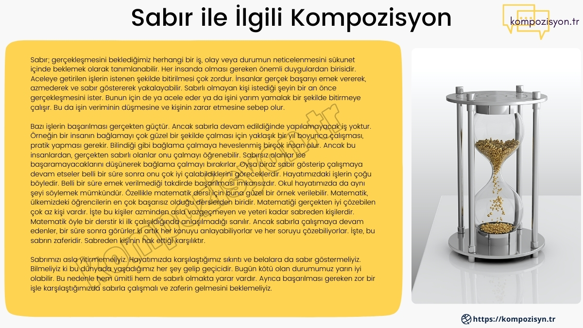 Sabır ile İlgili Kompozisyon