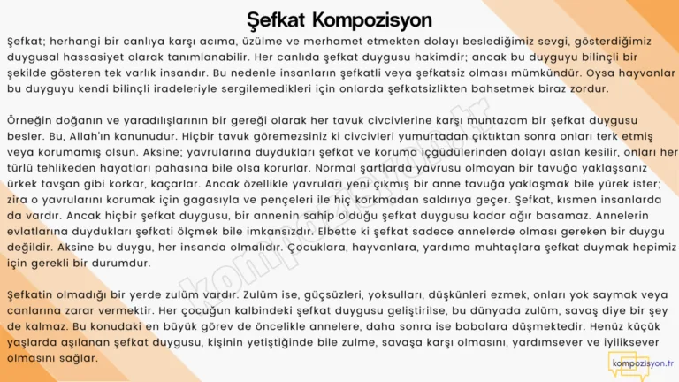 Şefkat ile İlgili Kompozisyon
