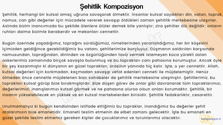 Şehitlik ile İlgili Kompozisyon