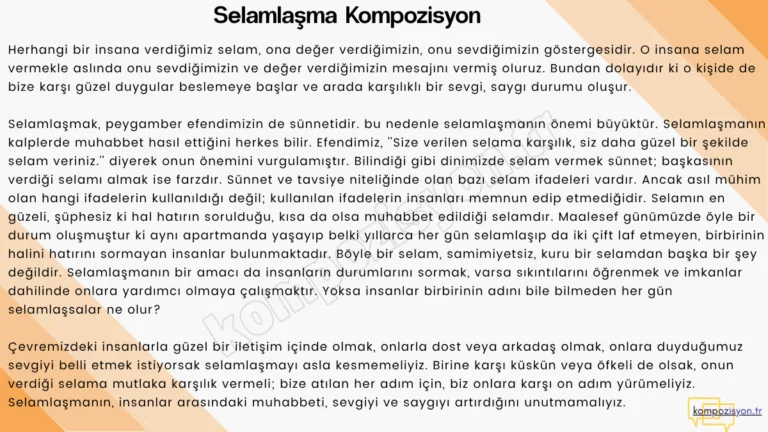 Selamlaşma ile İlgili Kompozisyon