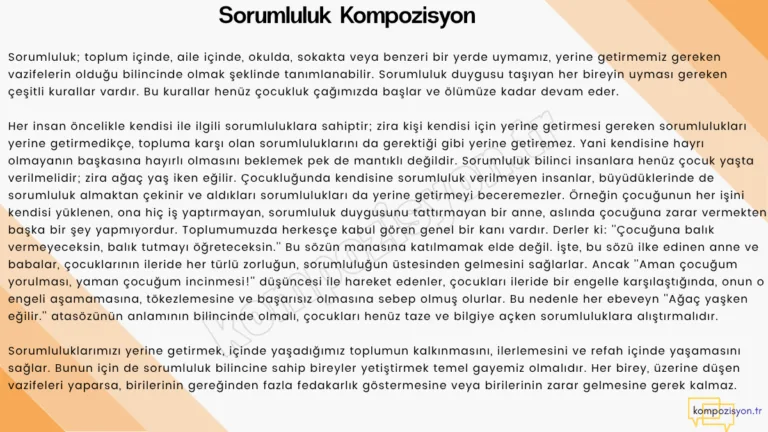 Sorumluluk ile İlgili Kompozisyon