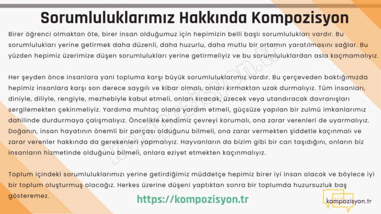 Sorumluluklarımız Hakkında Kompozisyon