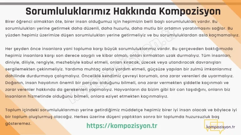 Sorumluluklarımız Hakkında Kompozisyon