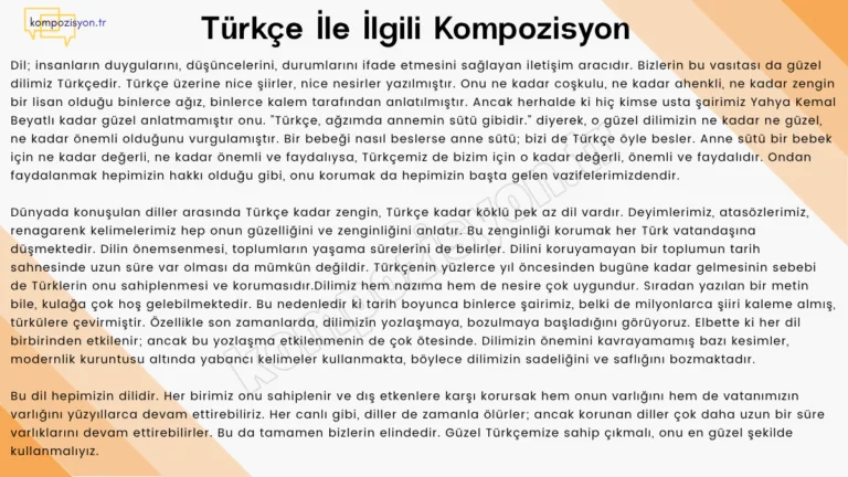 Turkce İle İlgili Kompozisyon