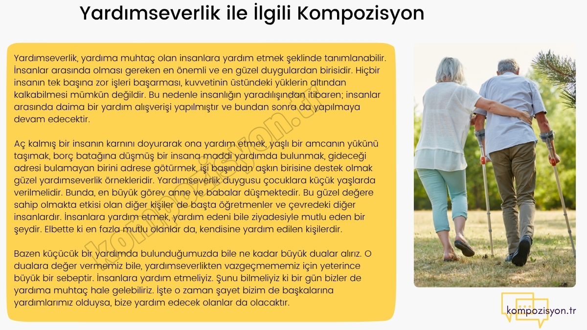 Yardımseverlik ile İlgili Kompozisyon