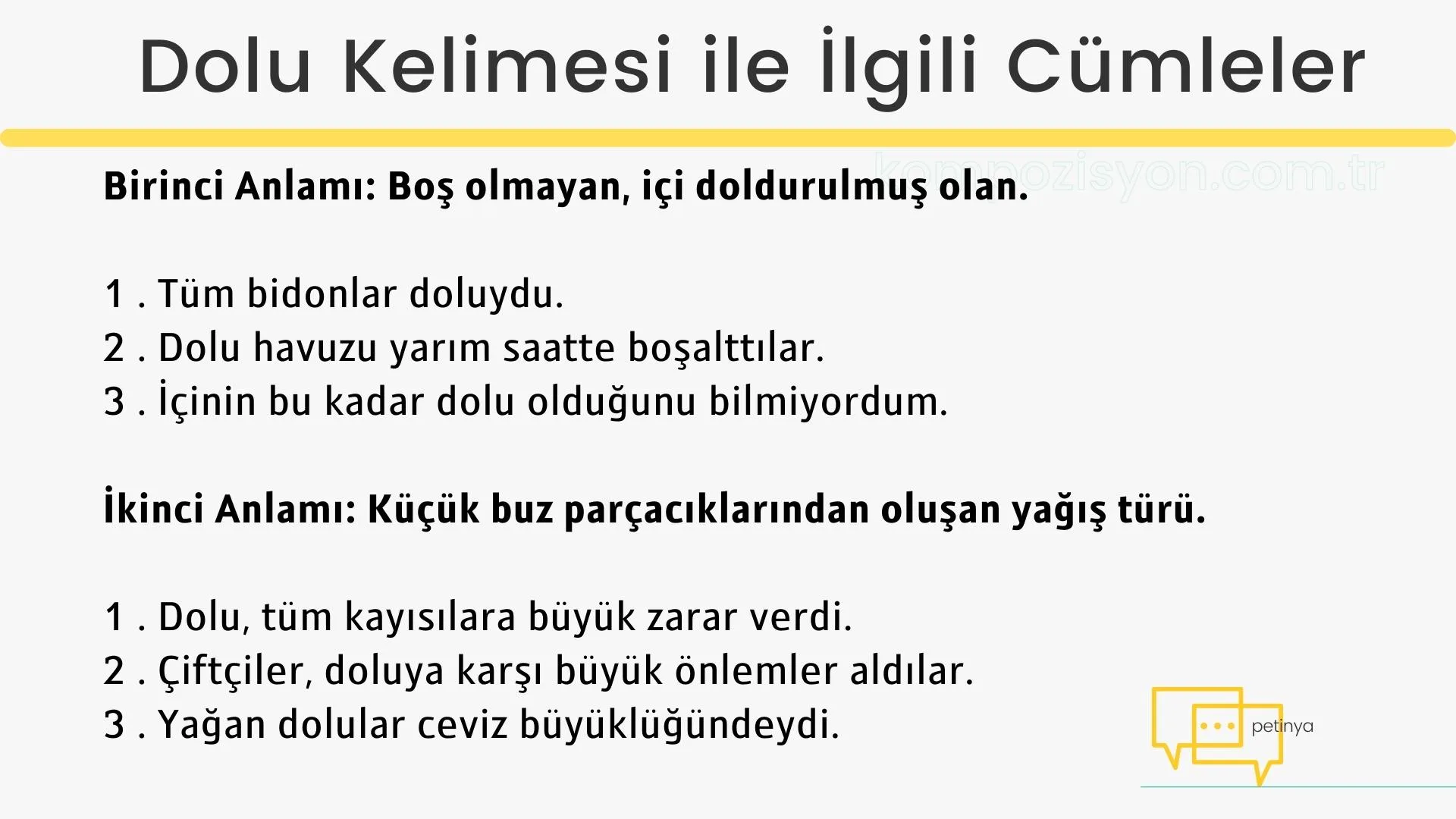 dolu kelimesi ile ilgili cumleler