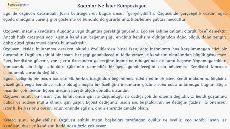 Kadinlar Ne İster Kompozisyon