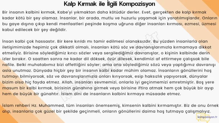 Kalp Kırmak ile İlgili Kompozisyon