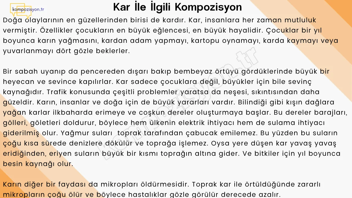 Kar İle İlgili Kompozisyon