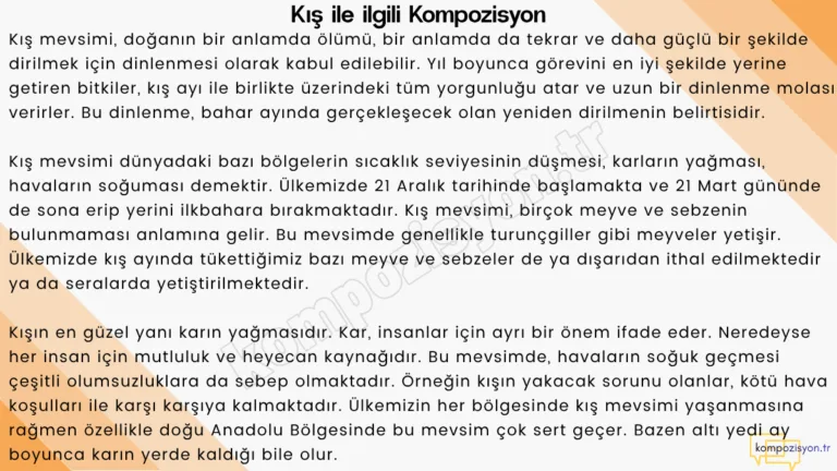 Kış Mevsimi ile İlgili Kompozisyon