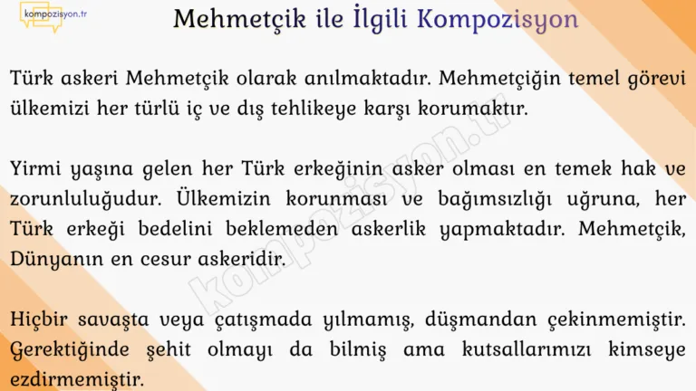 Mehmetcik İle İlgili Kompozisyon
