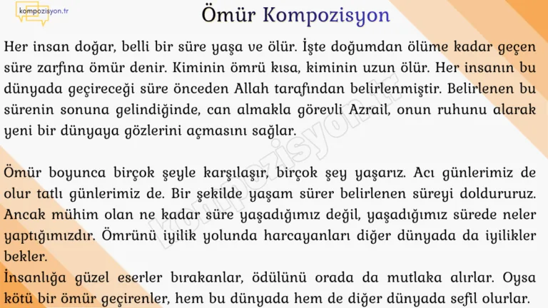 Omur İle İlgili Kompozisyon
