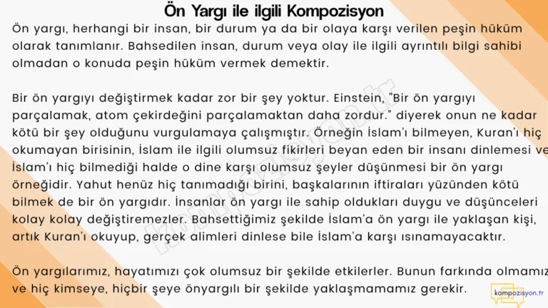 Önyargı ile İlgili Kompozisyon