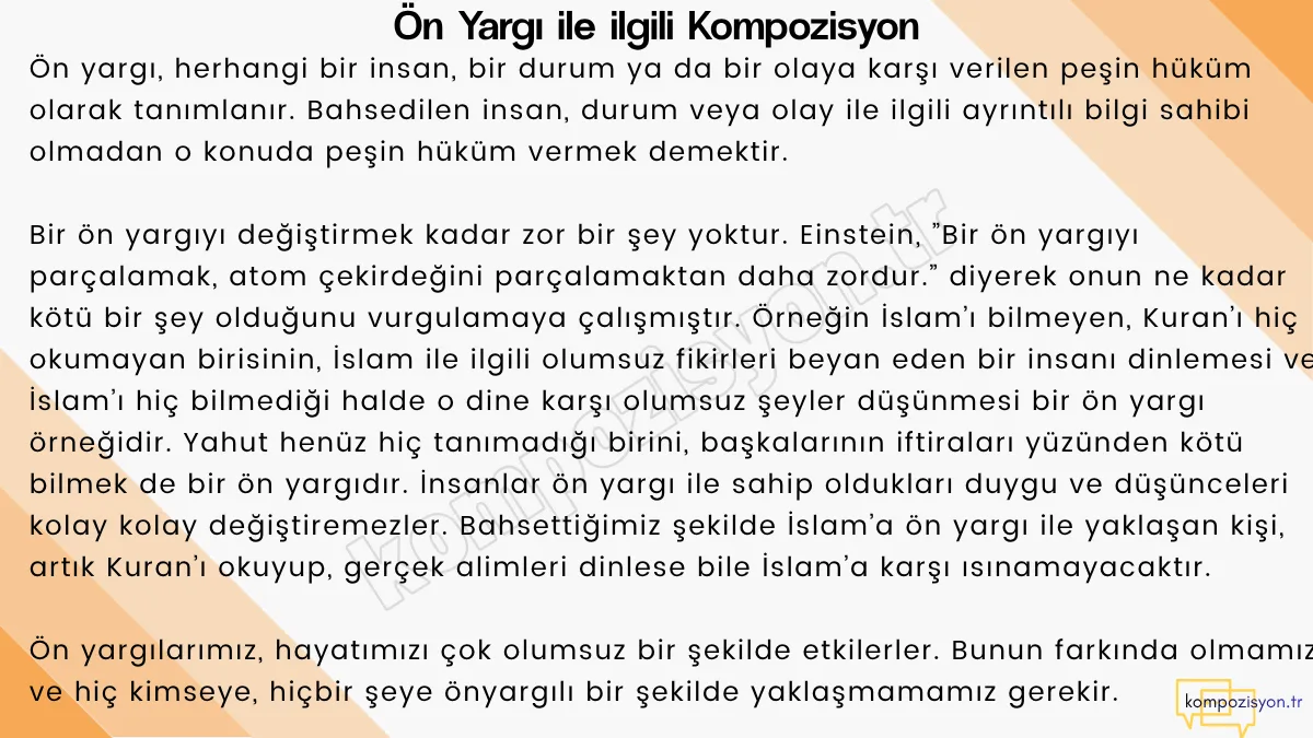 Önyargı ile İlgili Kompozisyon