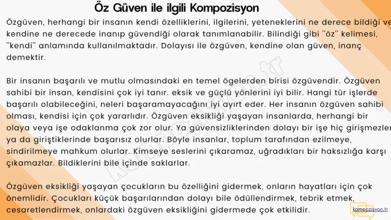 ozguven ile ilgili kompozisyon