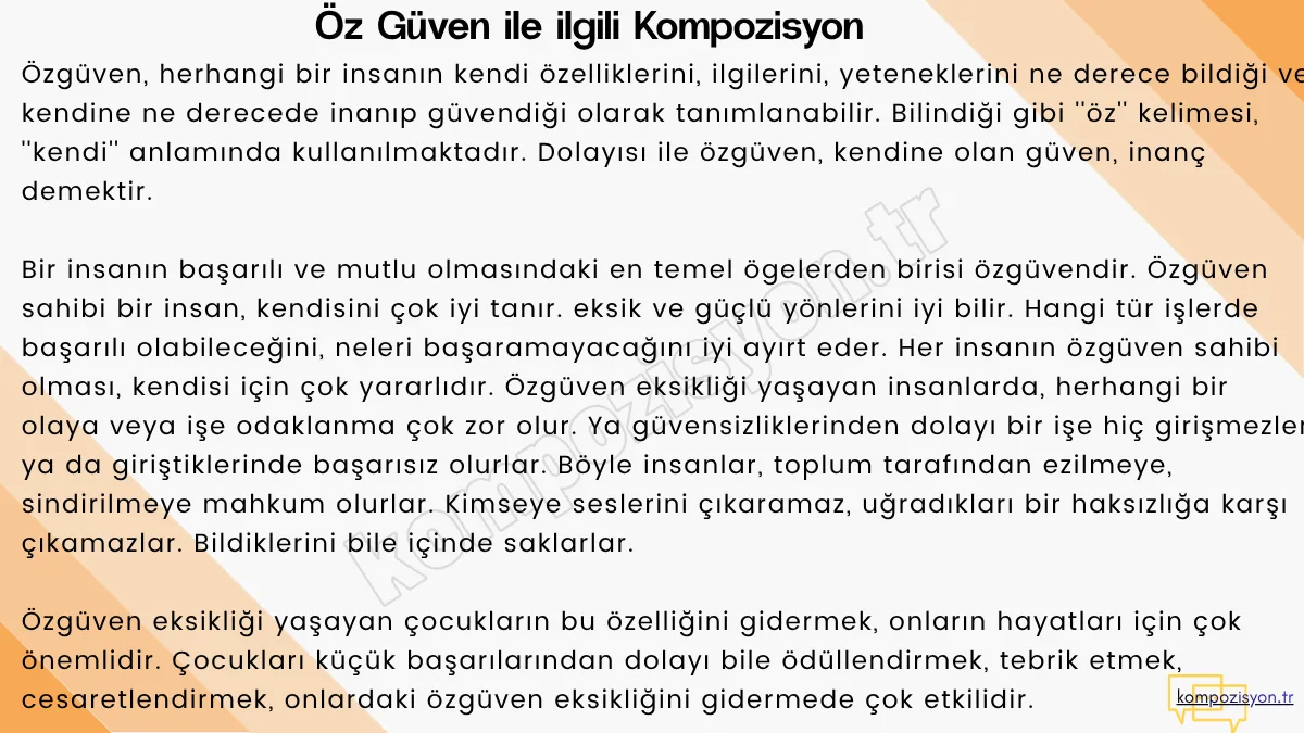 ozguven ile ilgili kompozisyon
