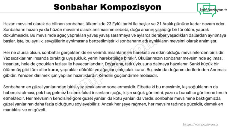 sonbahar ile ilgili kompozisyon