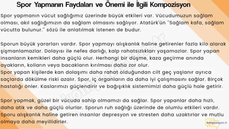 Spor Yapmanın Faydaları ile İlgili Kompozisyon