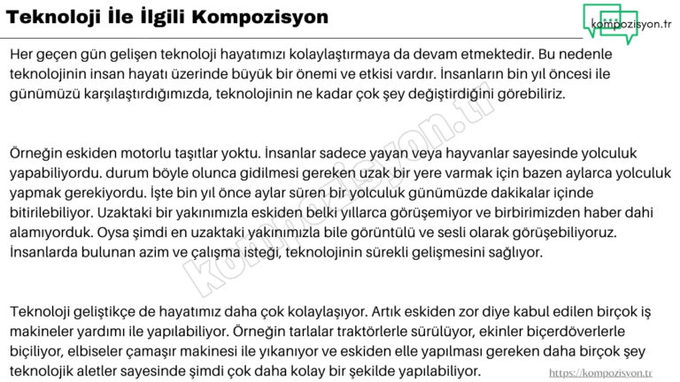 Teknoloji ile İlgili Kompozisyon