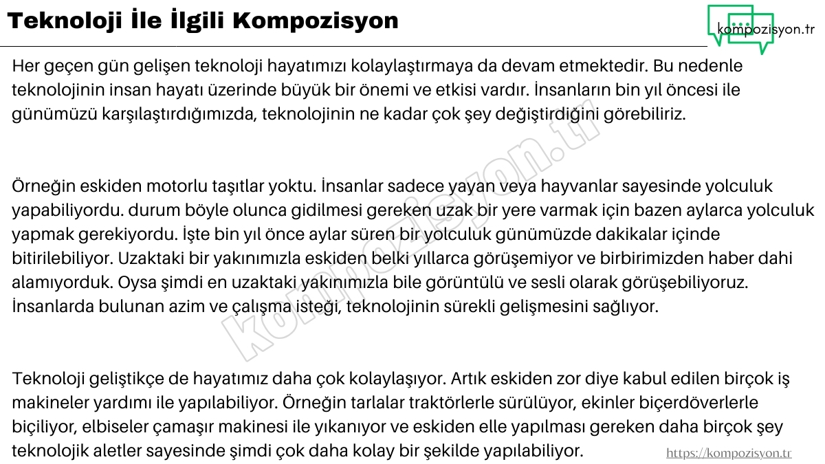Teknoloji ile İlgili Kompozisyon