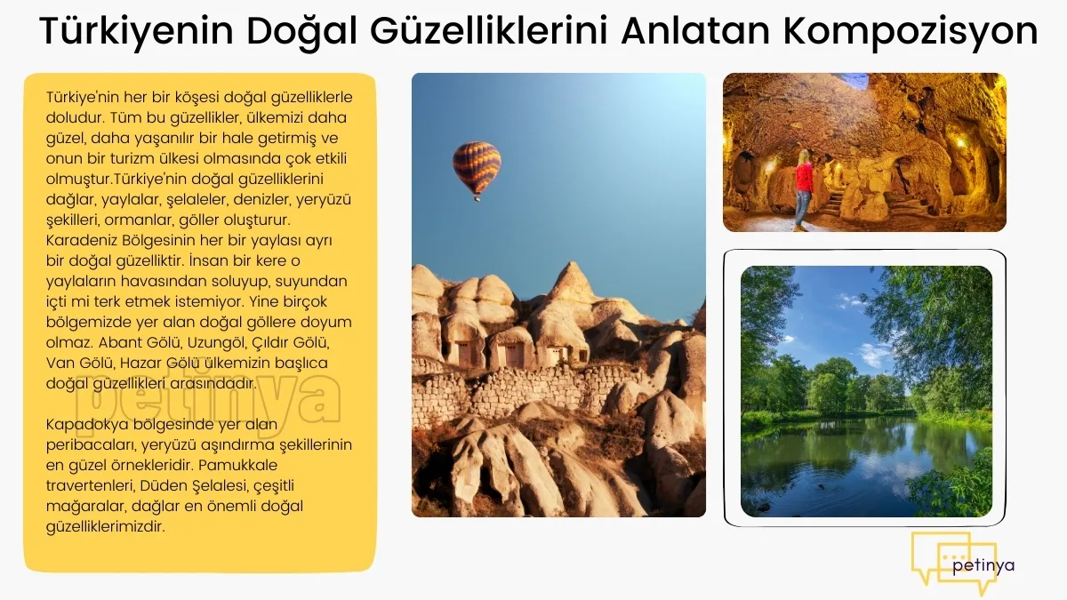 turkiyenin dogal guzelliklerini anlatan kompozisyon