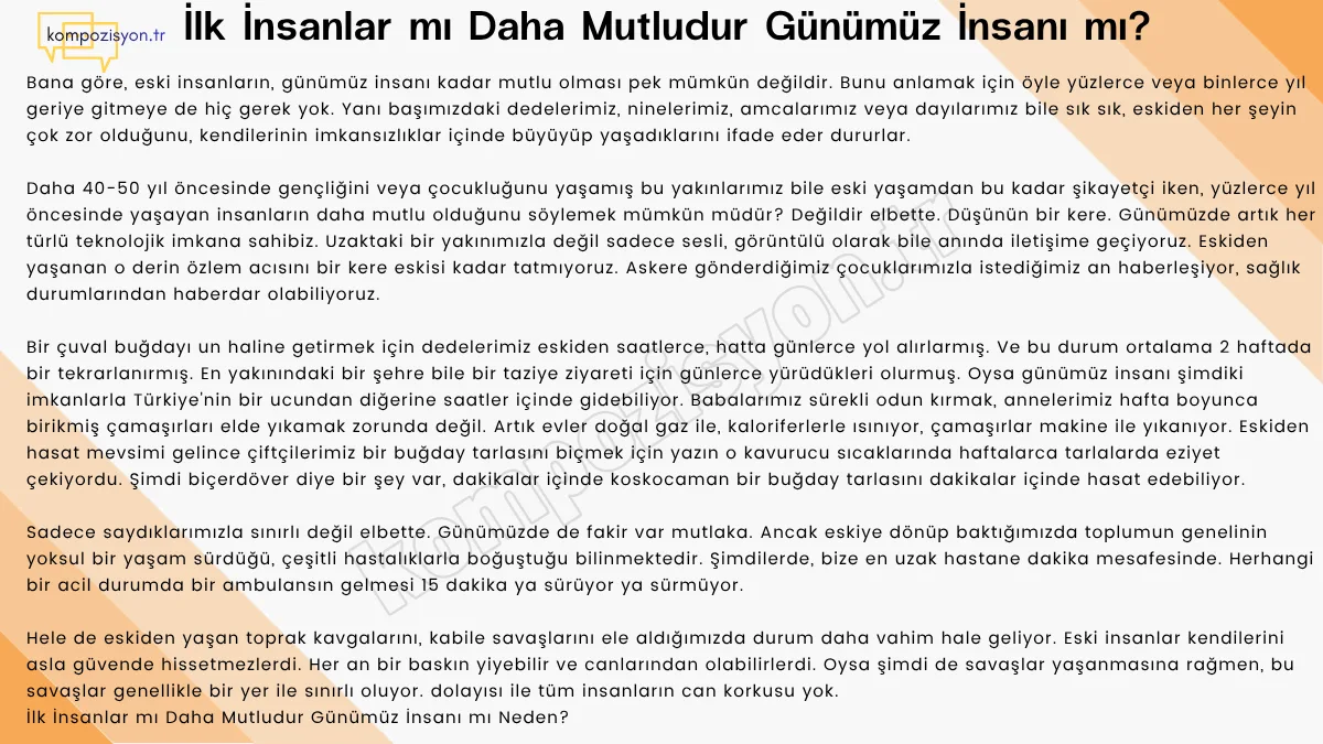 İlk İnsanlar Mi Daha Mutludur Gunumuz İnsani Mi