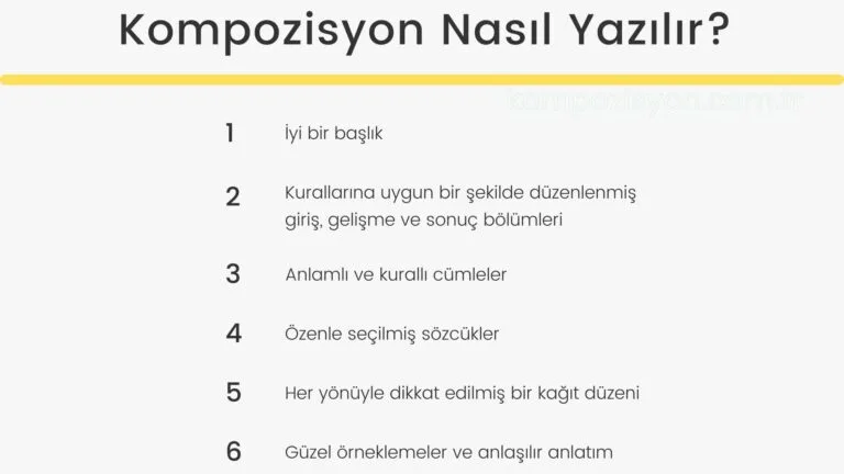 Kompozisyon Nasil Yazilir Kurallar