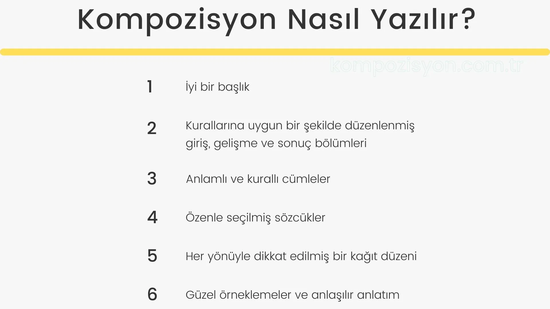 Kompozisyon Nasil Yazilir Kurallar