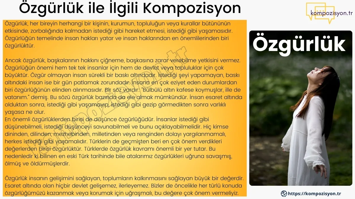 Özgürlük ile İlgili Kompozisyon