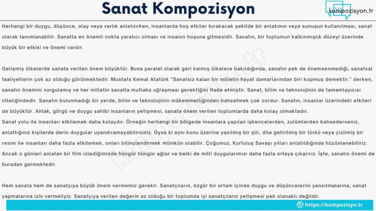 sanat ile ilgili kompozisyon