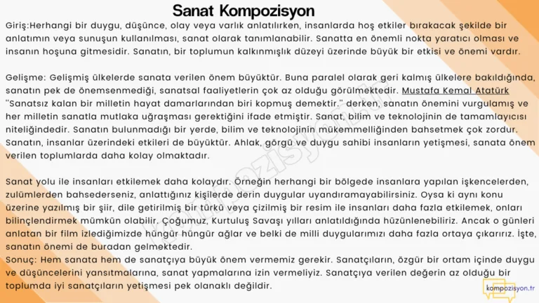 sanat ile ilgili kompozisyon