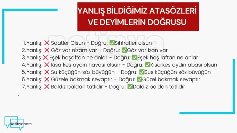 yanlis bildigimiz atasozleri ve deyimlerin dogrusu