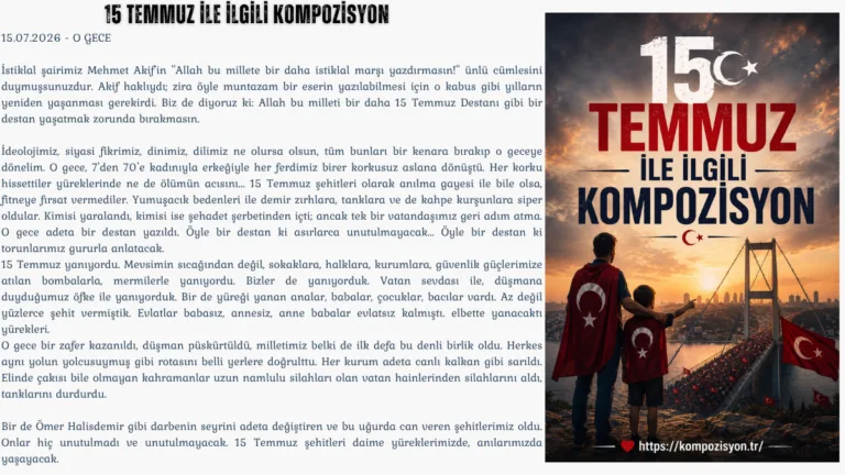 15 Temmuz İle İlgili Kompozisyon
