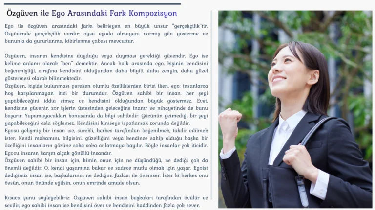 Ozguven İle Ego Arasindaki Fark Uzerine Kompozisyon