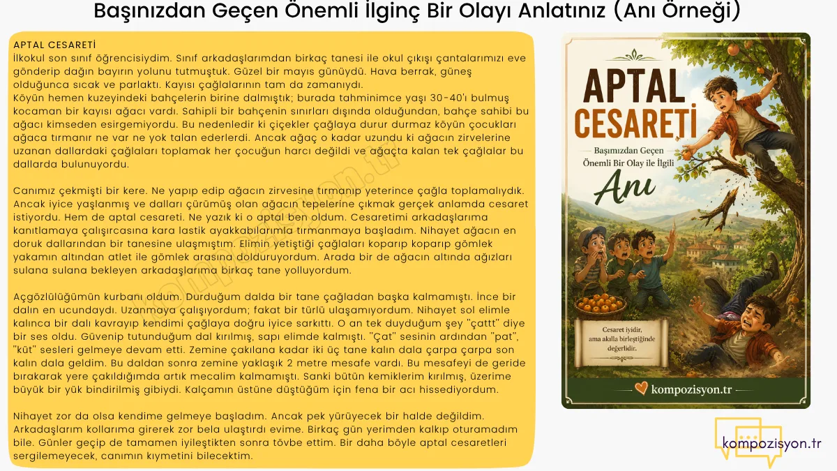 Basinizdan Gecen Onemli İlginc Bir Olayi Anlatiniz Ani Ornegi