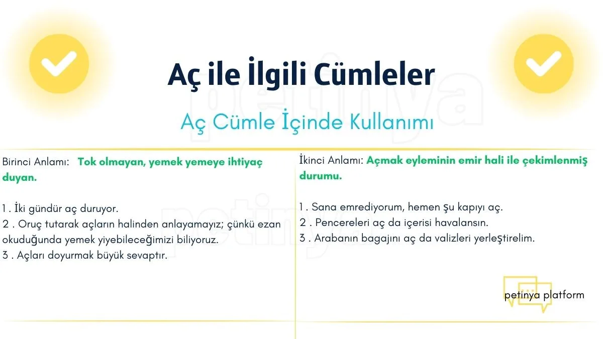 ac kelimesi ile ilgili cumleler