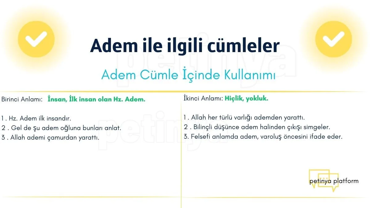 adem kelimesi ile ilgili cumleler