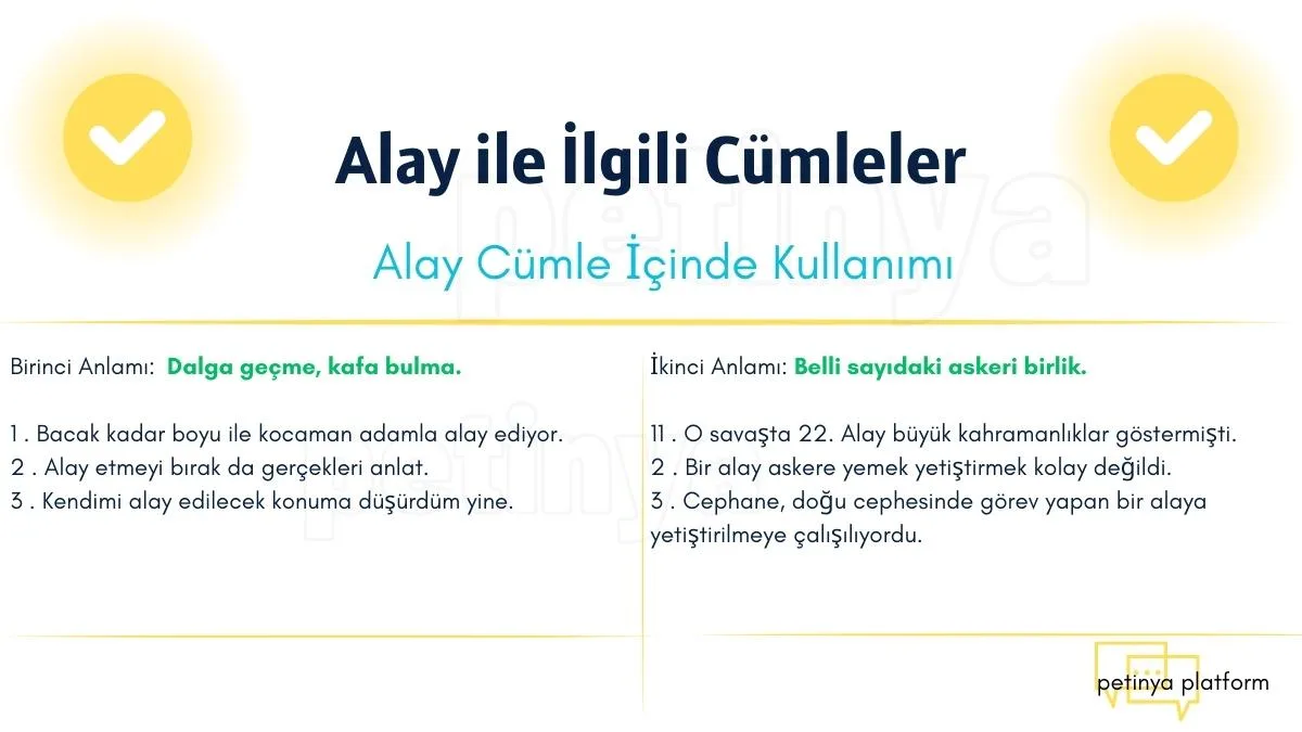 alay kelimesi ile ilgili cumleler