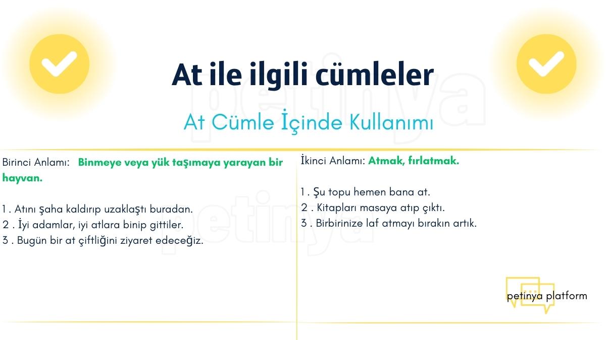 at kelimesi ile ilgili cumleler