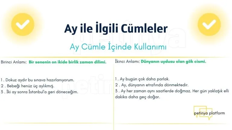 ay kelimesi ile ilgili cumleler