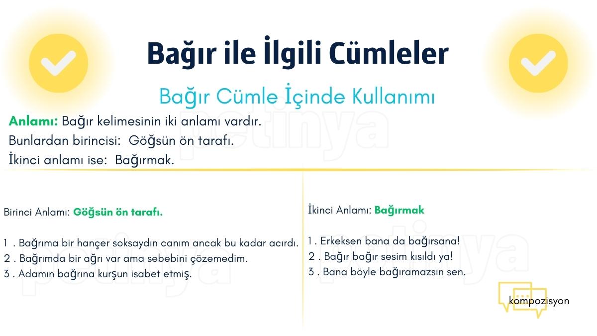 bagir kelimesi ile ilgili cumleler