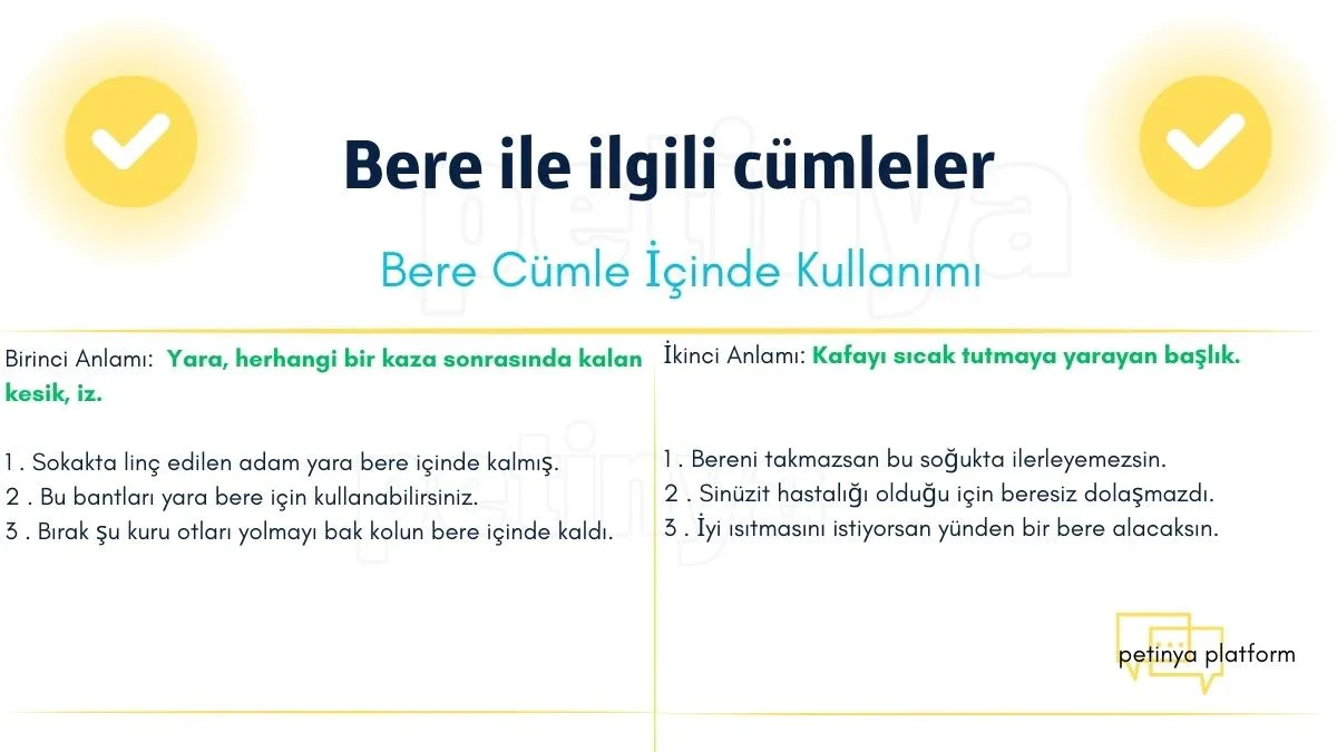 bere kelimesi ile ilgili cumleler