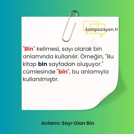 bin anlami 1 bin anlami 1