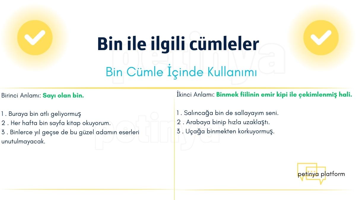 bin kelimesi ile ilgili cumleler bin kelimesi ile ilgili cumleler